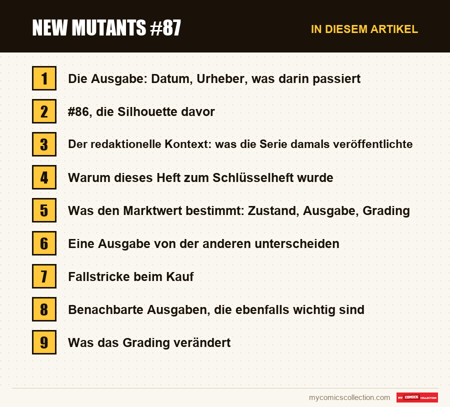 New Mutants #87: die Abschnitte dieses Artikels in Lesereihenfolge