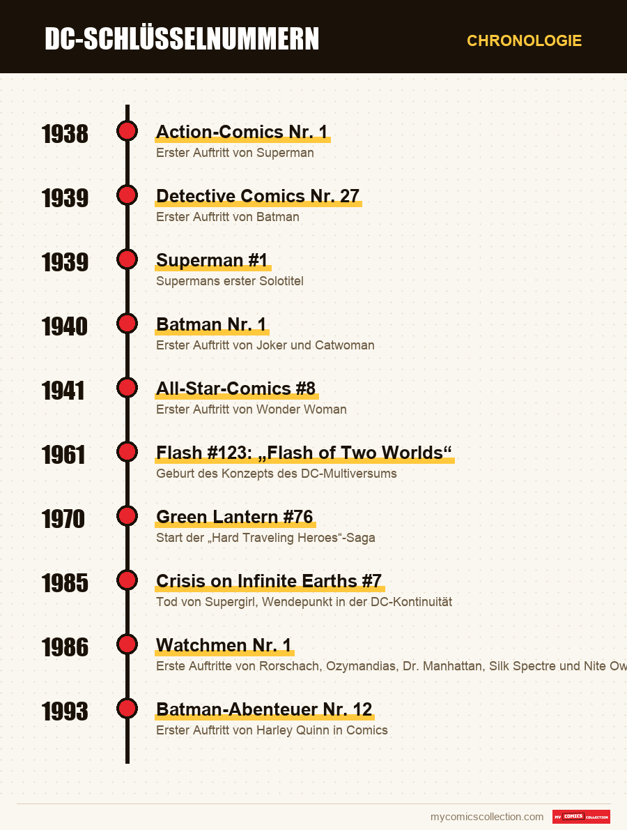 Chronologie der Ausgaben und Serien von DC-Schlüsselnummern