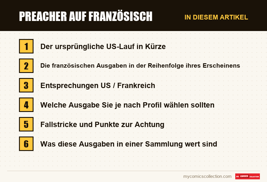 Preacher auf Französisch: die Abschnitte dieses Artikels in Lesereihenfolge