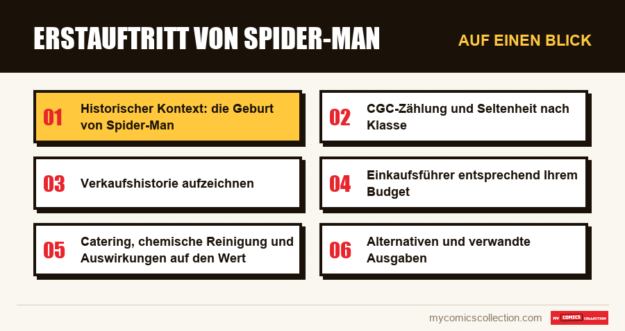 Auf einen Blick : Erstauftritt von Spider-Man