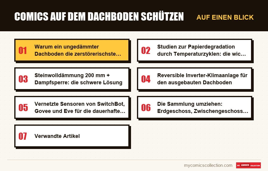 Auf einen Blick : Comics auf dem Dachboden schützen