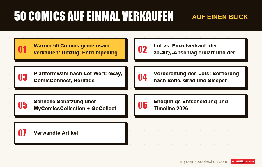 Auf einen Blick : 50 Comics auf einmal verkaufen