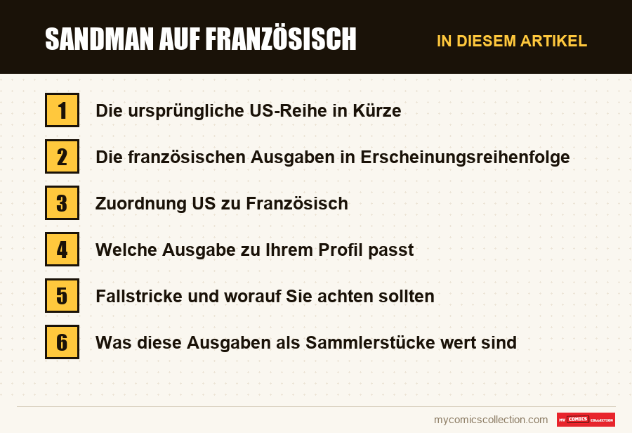 Sandman auf Französisch: die Abschnitte dieses Artikels in Lesereihenfolge
