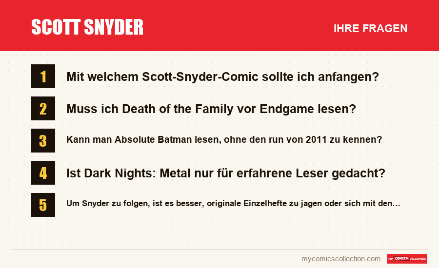 Scott Snyder: die häufigen Fragen, die dieser Artikel beantwortet