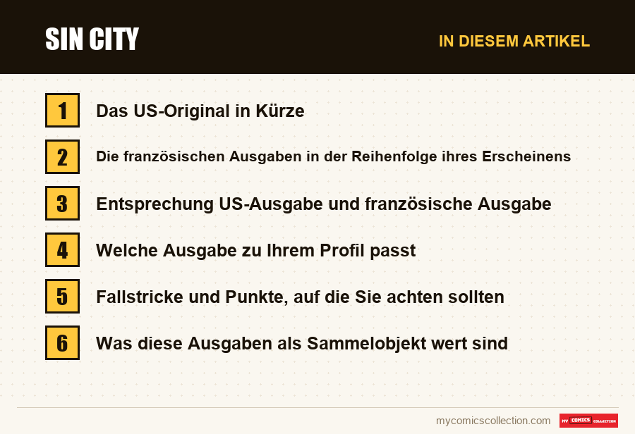 Sin City: die Abschnitte dieses Artikels in Lesereihenfolge