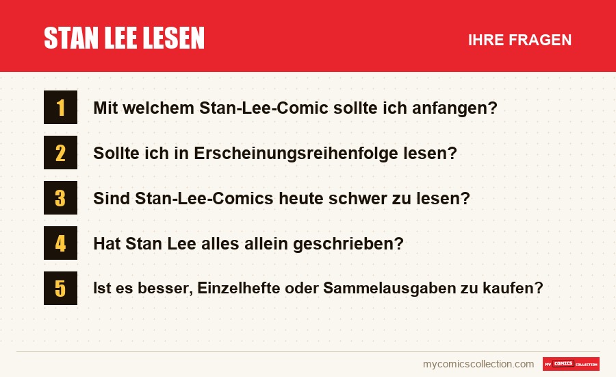 Stan Lee lesen: die häufigen Fragen, die dieser Artikel beantwortet
