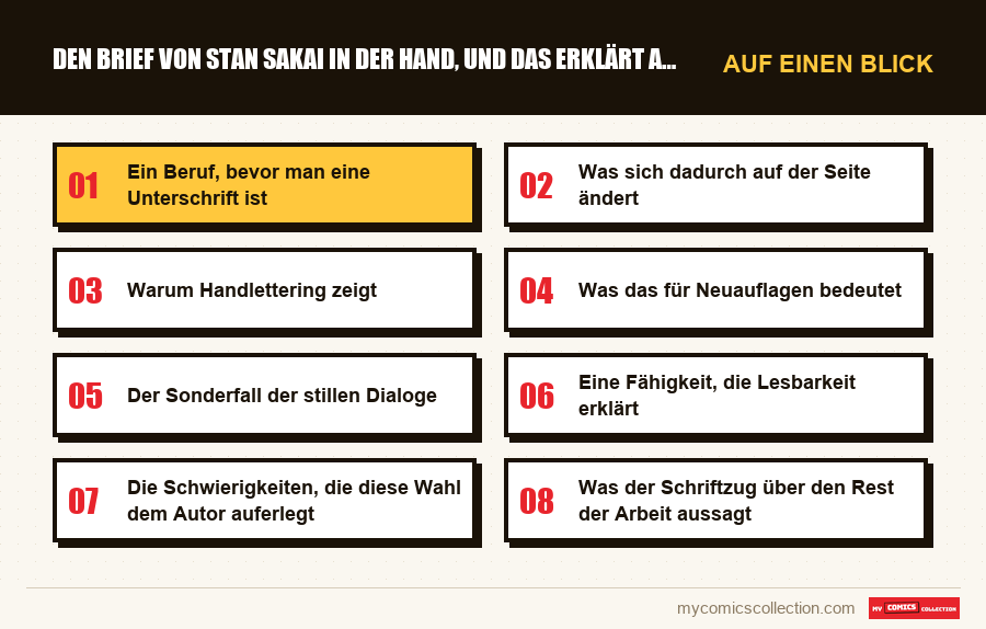 Auf einen Blick : Den Brief von Stan Sakai in der Hand, und das erklärt alles 