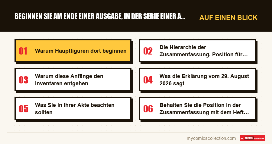 Auf einen Blick : Beginnen Sie am Ende einer Ausgabe, in der Serie einer ander