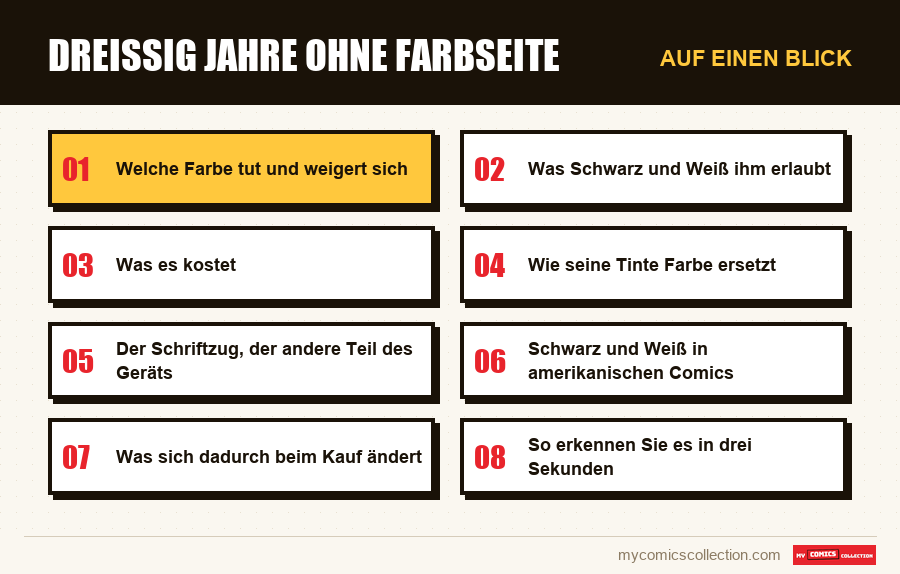 Auf einen Blick : Dreißig Jahre ohne Farbseite