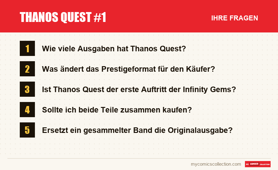 Thanos Quest #1: die häufigen Fragen, die dieser Artikel beantwortet