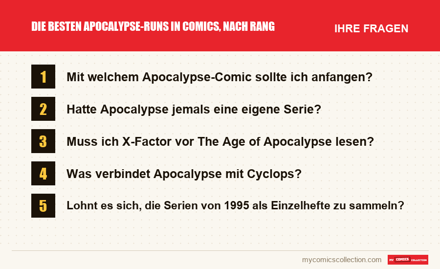 Die besten Apocalypse-Runs in Comics, nach Rang: die häufigen Fragen, die dieser Artikel beantwortet
