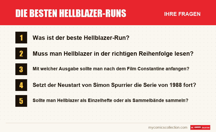 Die besten Hellblazer-Runs: die häufigen Fragen, die dieser Artikel beantwortet