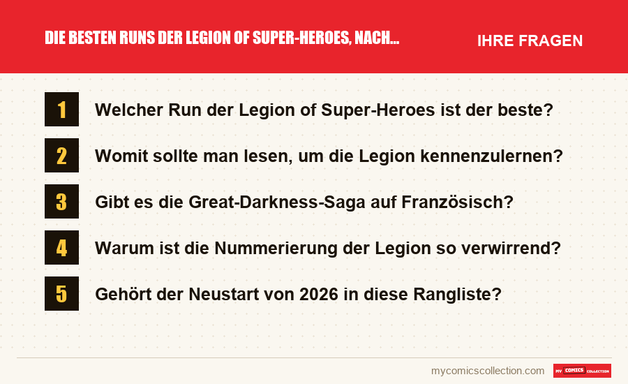 Die besten Runs der Legion of Super-Heroes, nach Rang: die häufigen Fragen, die dieser Artikel beantwortet