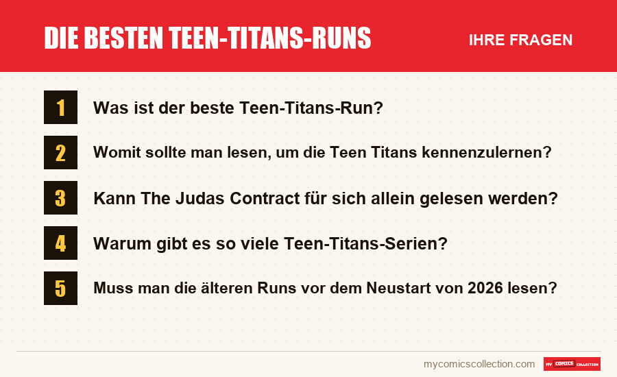 Die besten Teen-Titans-Runs: die häufigen Fragen, die dieser Artikel beantwortet