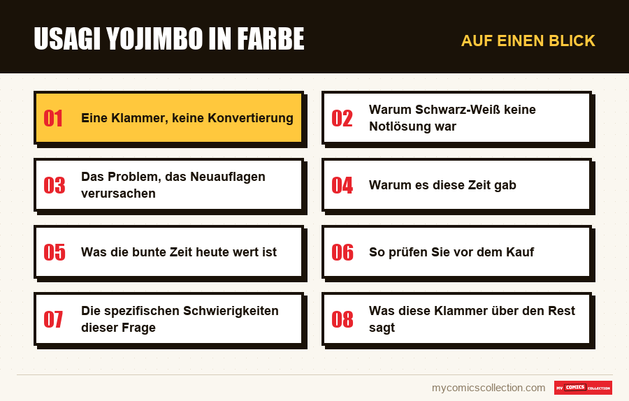 Auf einen Blick : Usagi Yojimbo in Farbe