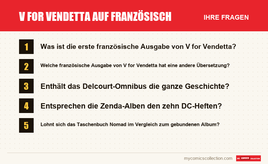 V for Vendetta auf Französisch: die häufigen Fragen, die dieser Artikel beantwortet