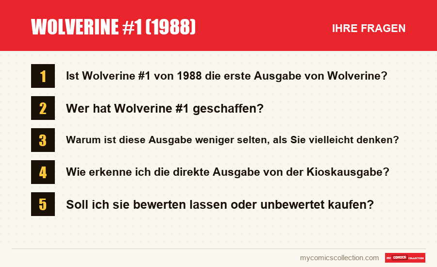 Wolverine #1 (1988): die häufigen Fragen, die dieser Artikel beantwortet