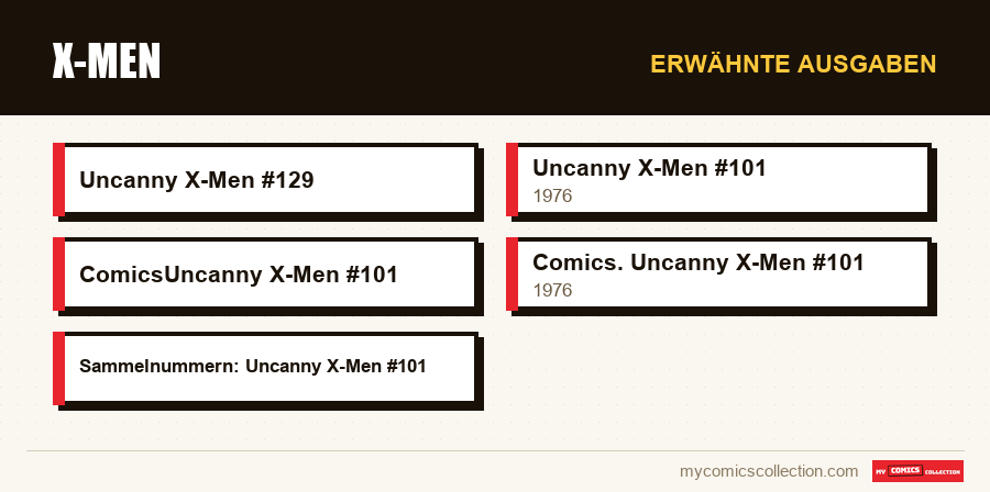 Erwähnte Ausgaben : X-Men