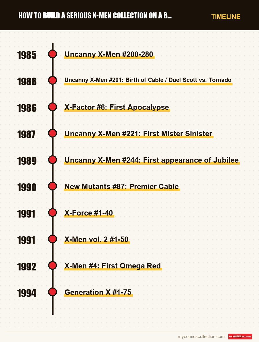 Timeline of How to Build a Serious X-Men Collection on a Budget Under $5 issues and series