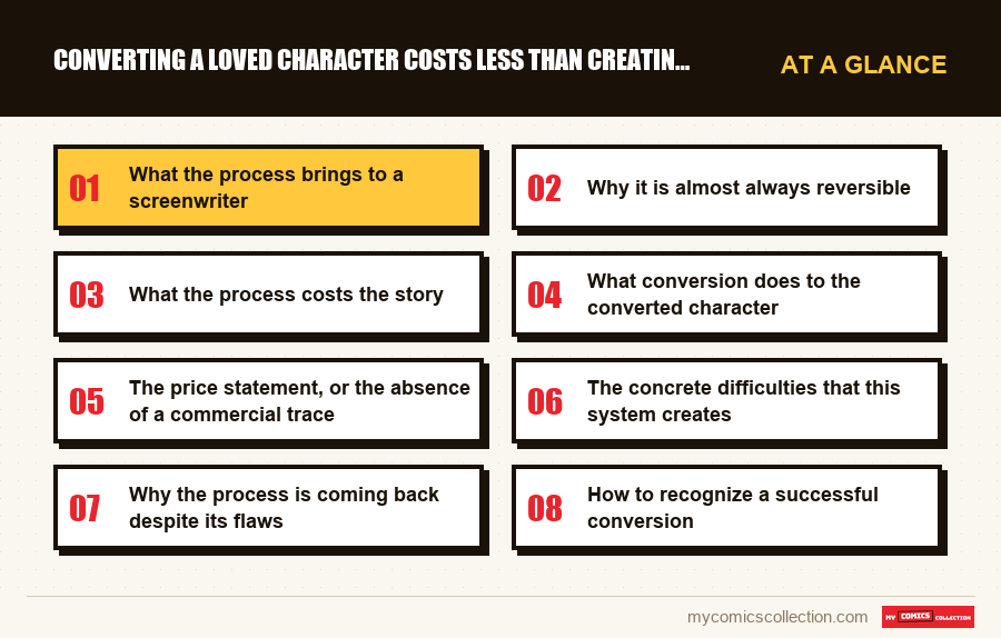 At a glance : Converting a loved character costs less than creating one