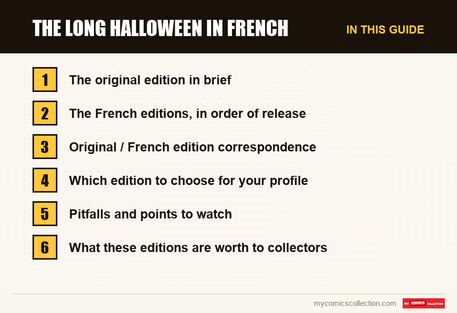The Long Halloween in French: the sections of this guide, in reading order