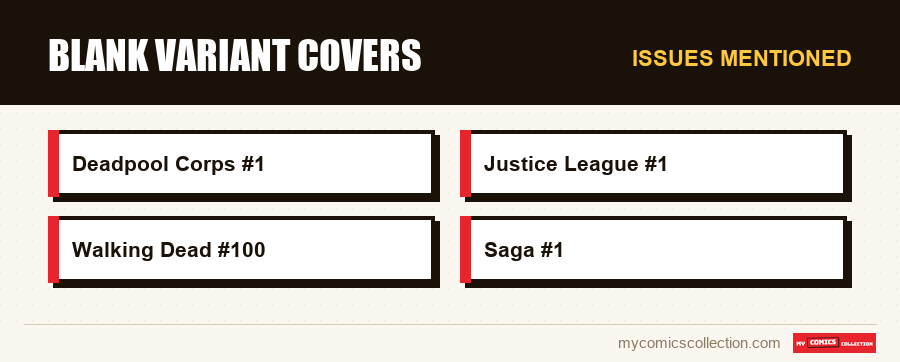 Issues mentioned : Blank Variant Covers