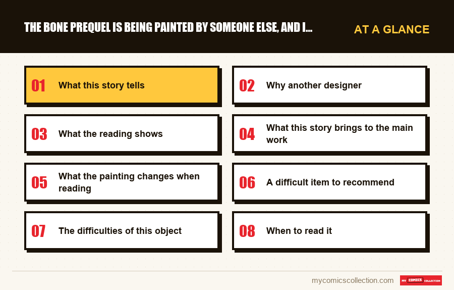 At a glance : The Bone prequel is being painted by someone else, and it's 
