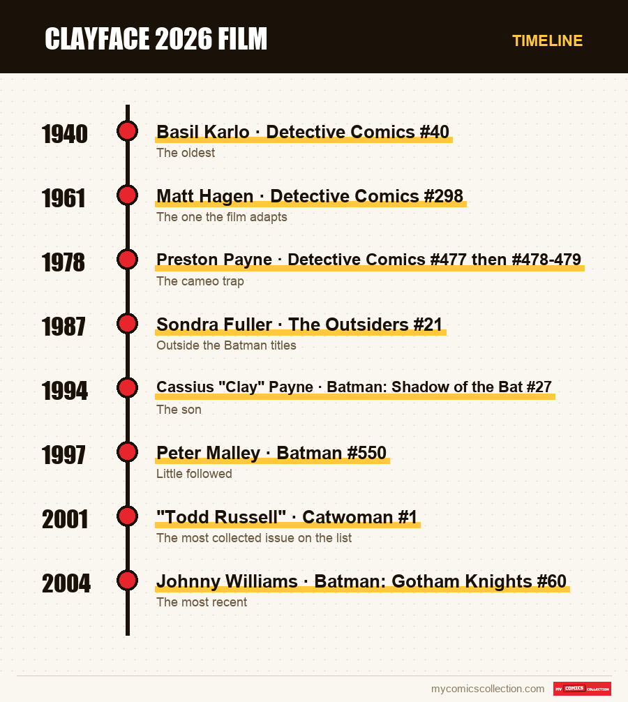Timeline of Clayface 2026 Film issues and series