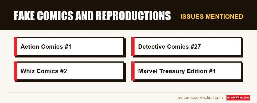 Issues mentioned : Fake Comics and Reproductions