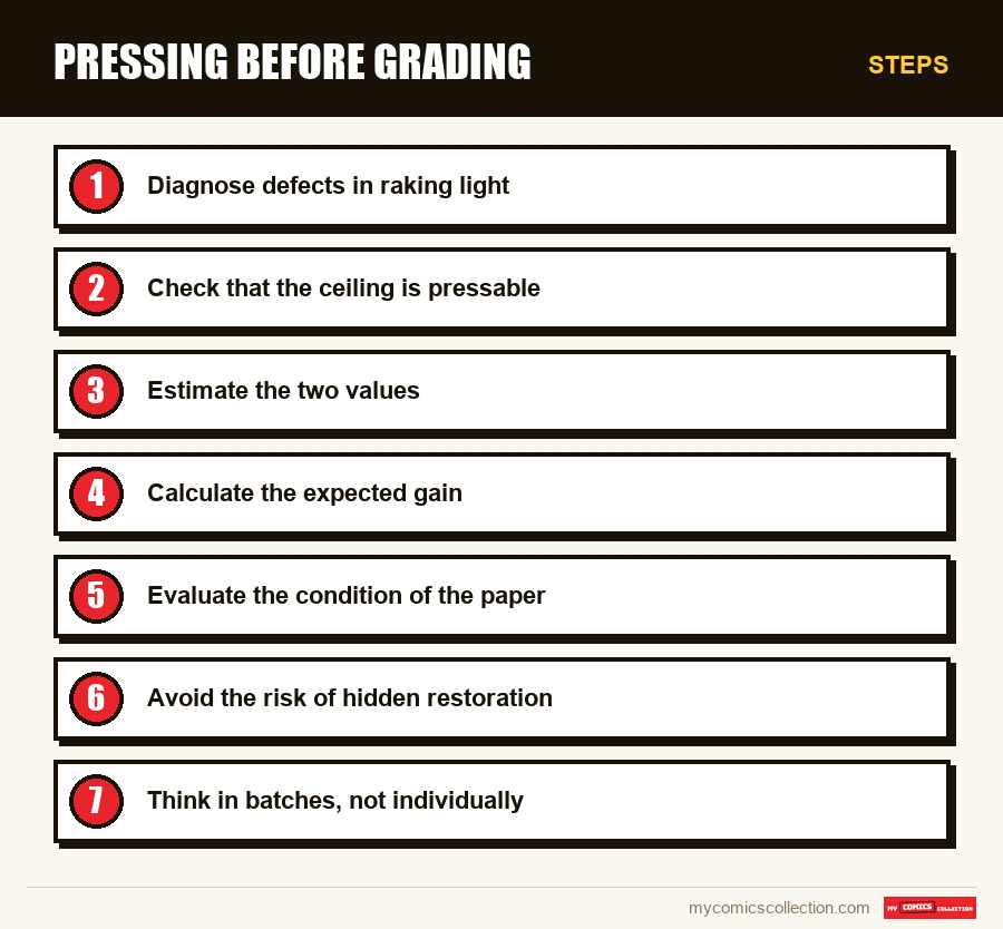 Steps : Pressing before grading