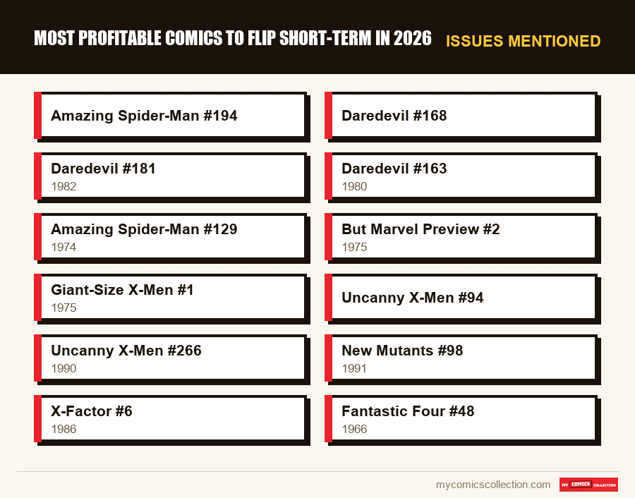 Issues mentioned : Most Profitable Comics to Flip Short-Term in 2026