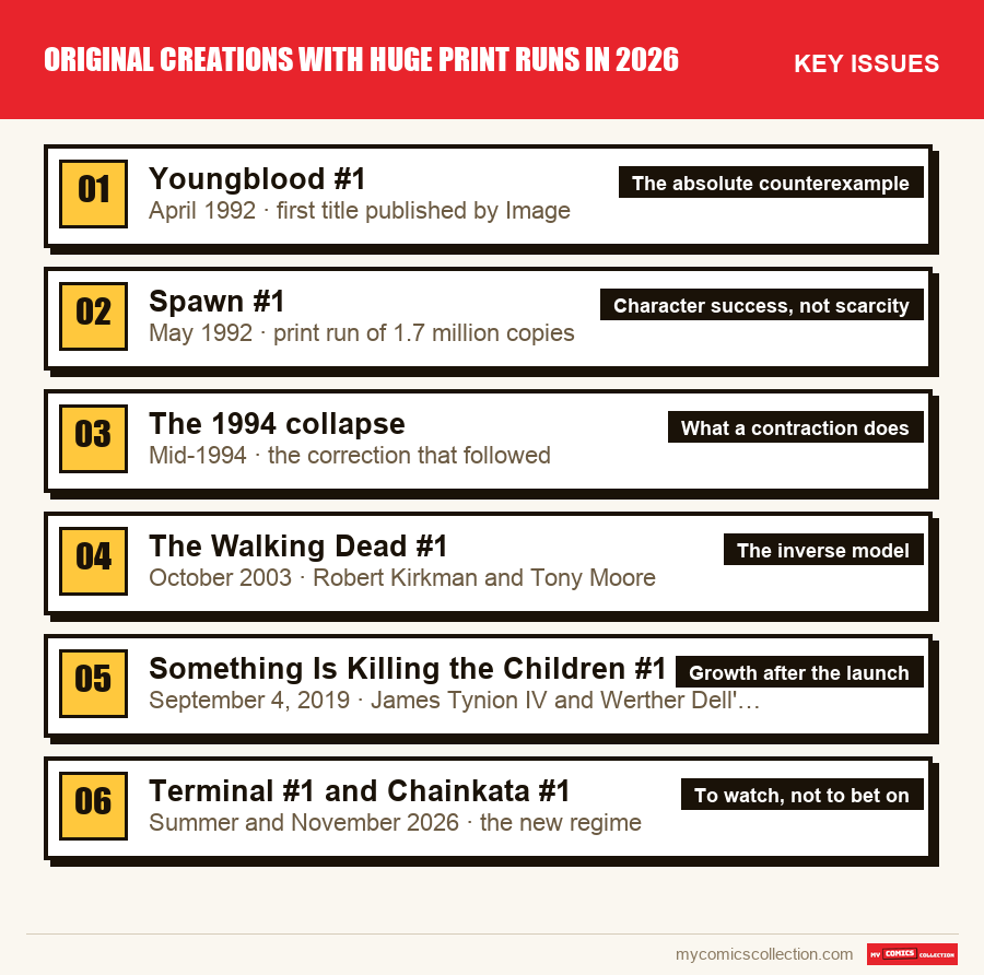 The key Original creations with huge print runs in 2026 issues in order of importance