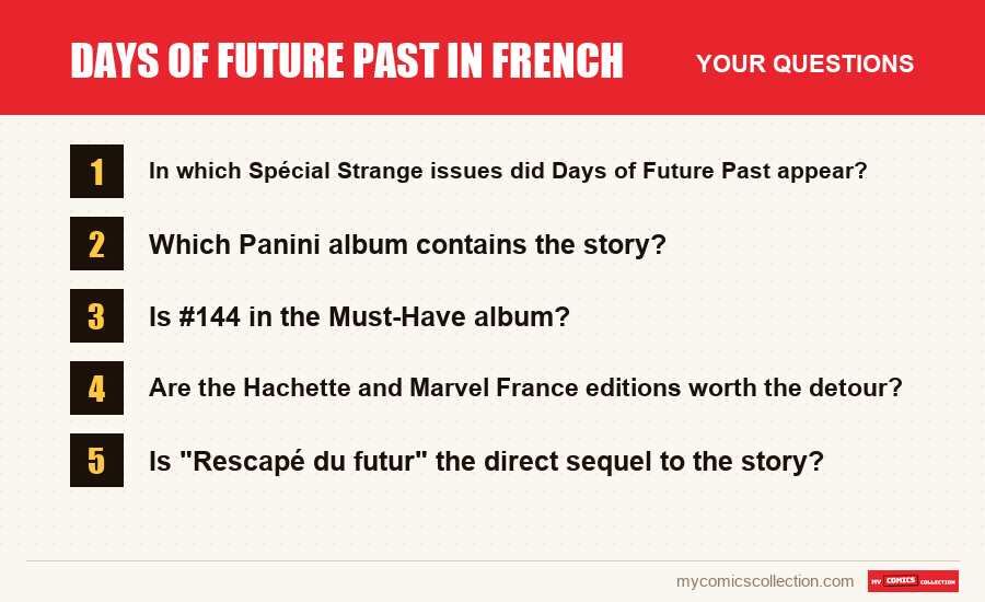 The frequently asked questions about Days of Future Past in French answered in this article