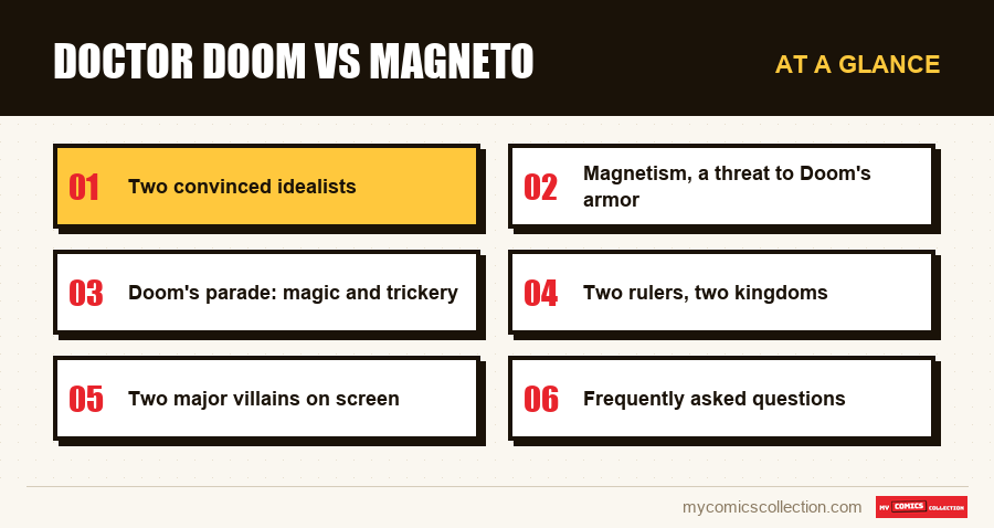 At a glance : Doctor Doom vs Magneto