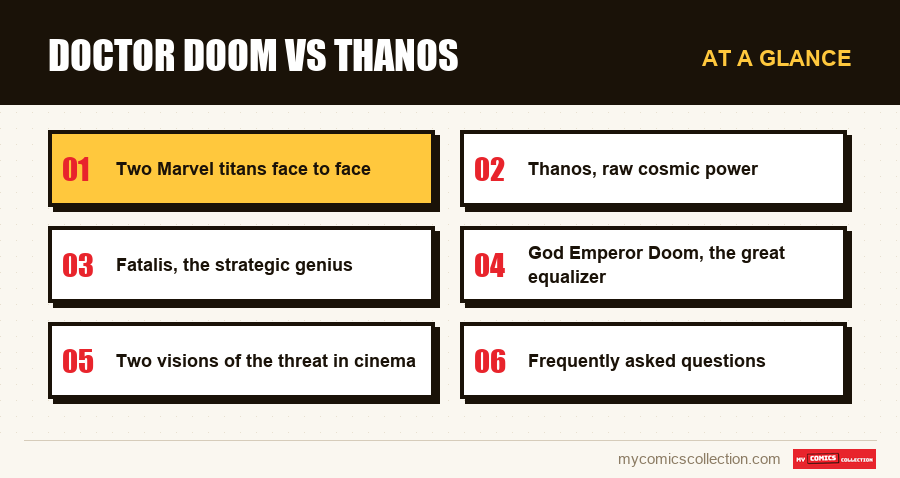 At a glance : Doctor Doom vs Thanos