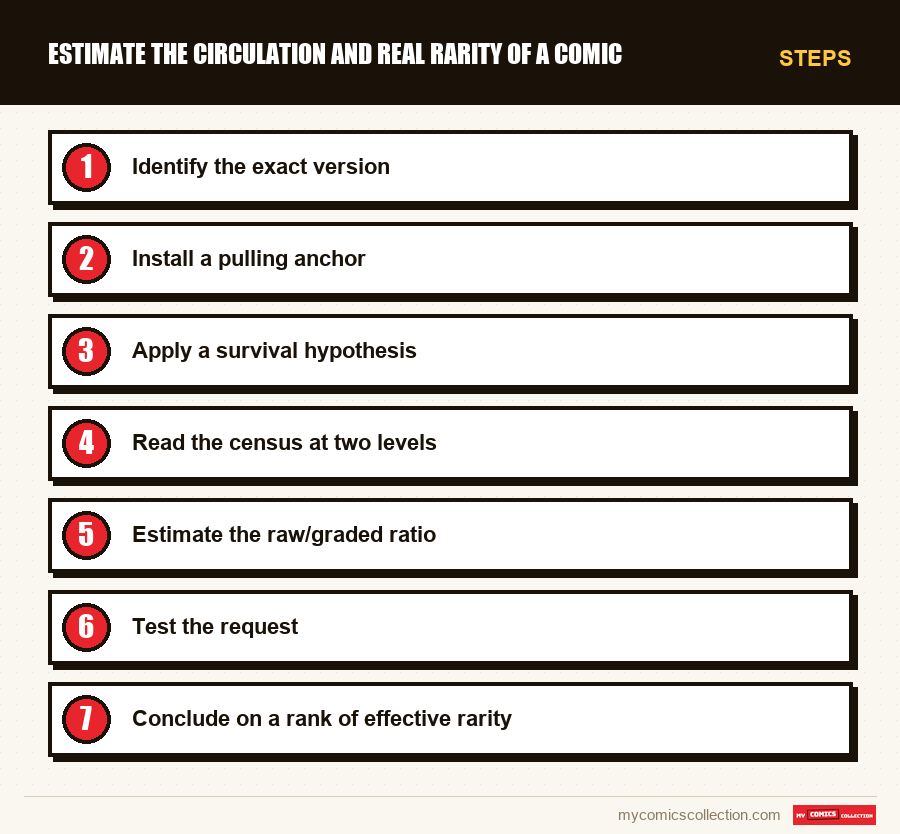 Steps : Estimate the circulation and real rarity of a comic