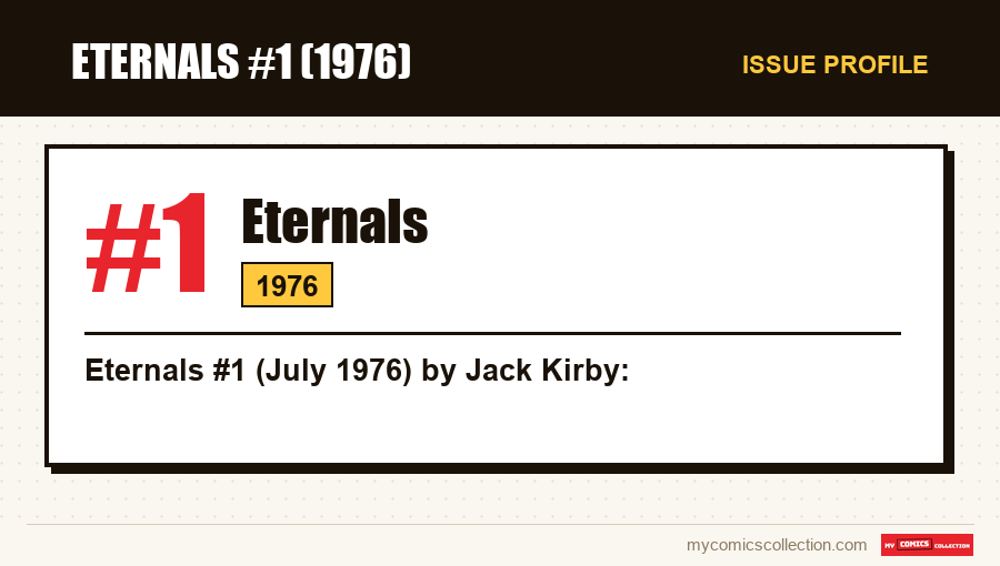 Profile of Eternals #1: issue number, year and why it is a key issue