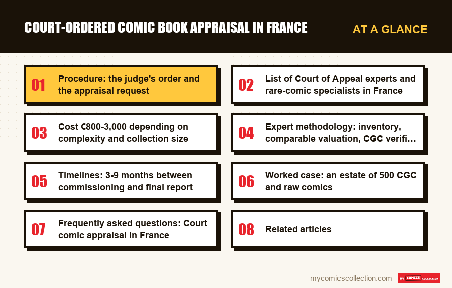 At a glance : Court-Ordered Comic Book Appraisal in France