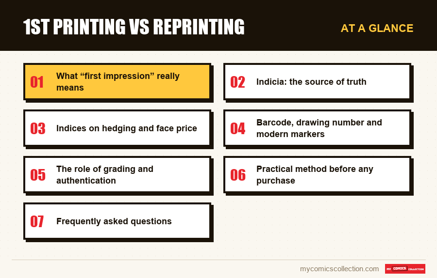 At a glance : 1st printing vs reprinting