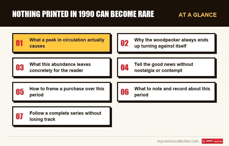 At a glance : Nothing printed in 1990 can become rare