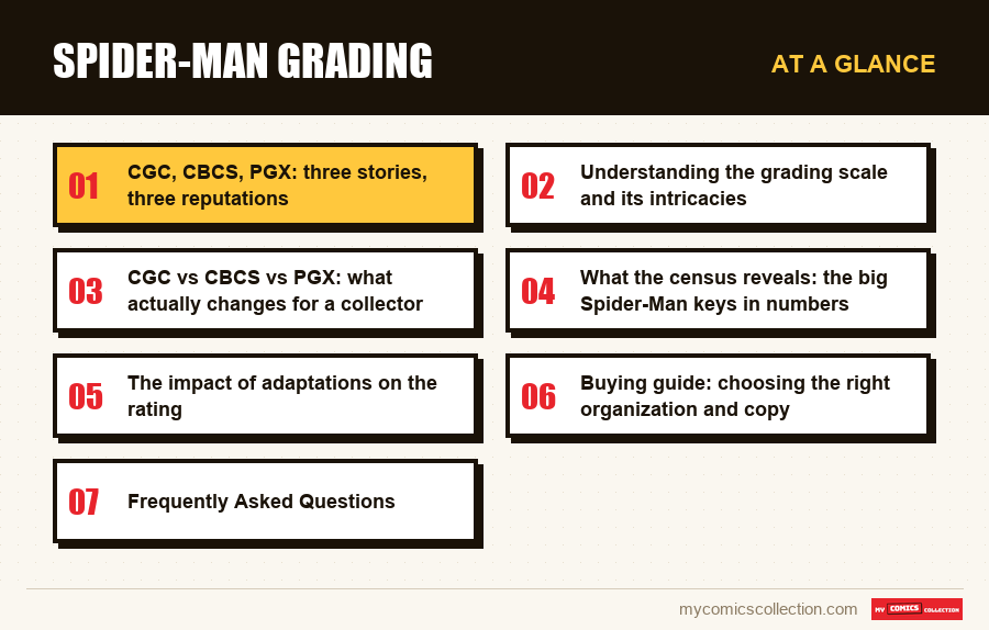 At a glance : Spider-Man Grading