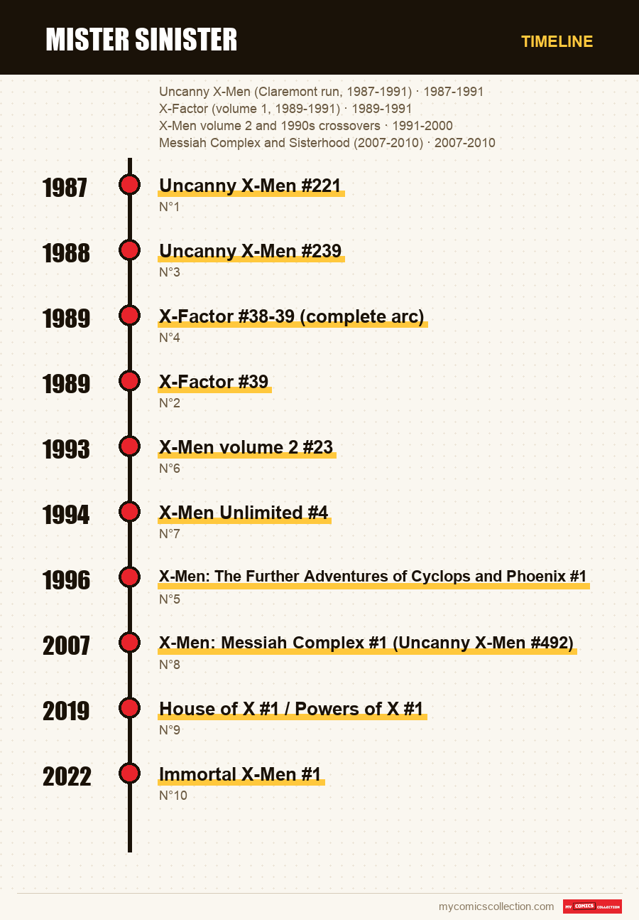 Timeline of Mister Sinister issues and series