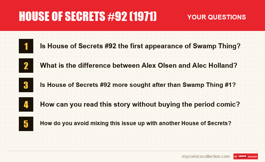 The frequently asked questions about House of Secrets #92 (1971) answered in this article