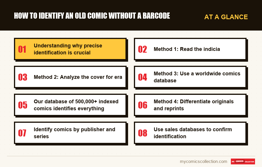 At a glance : How to identify an old comic without a barcode
