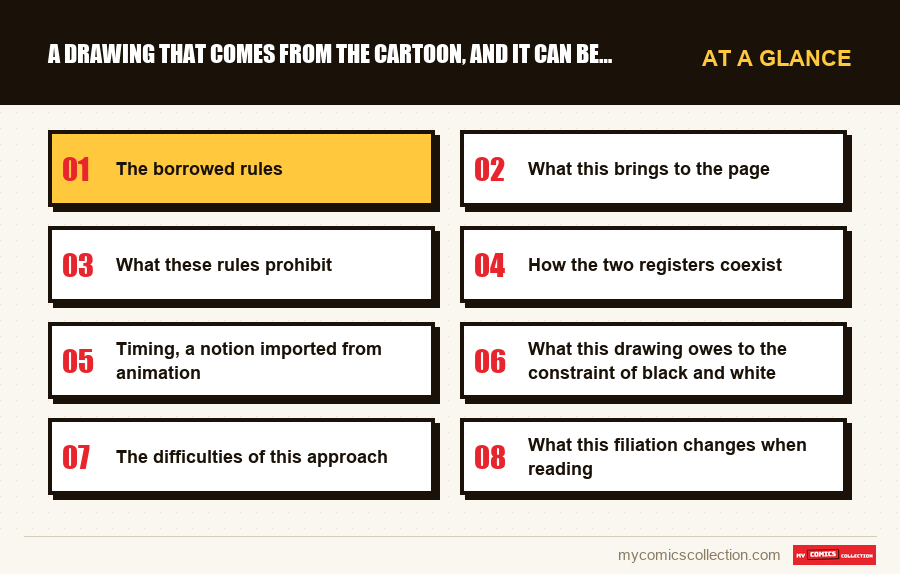 At a glance : A drawing that comes from the cartoon, and it can be seen in