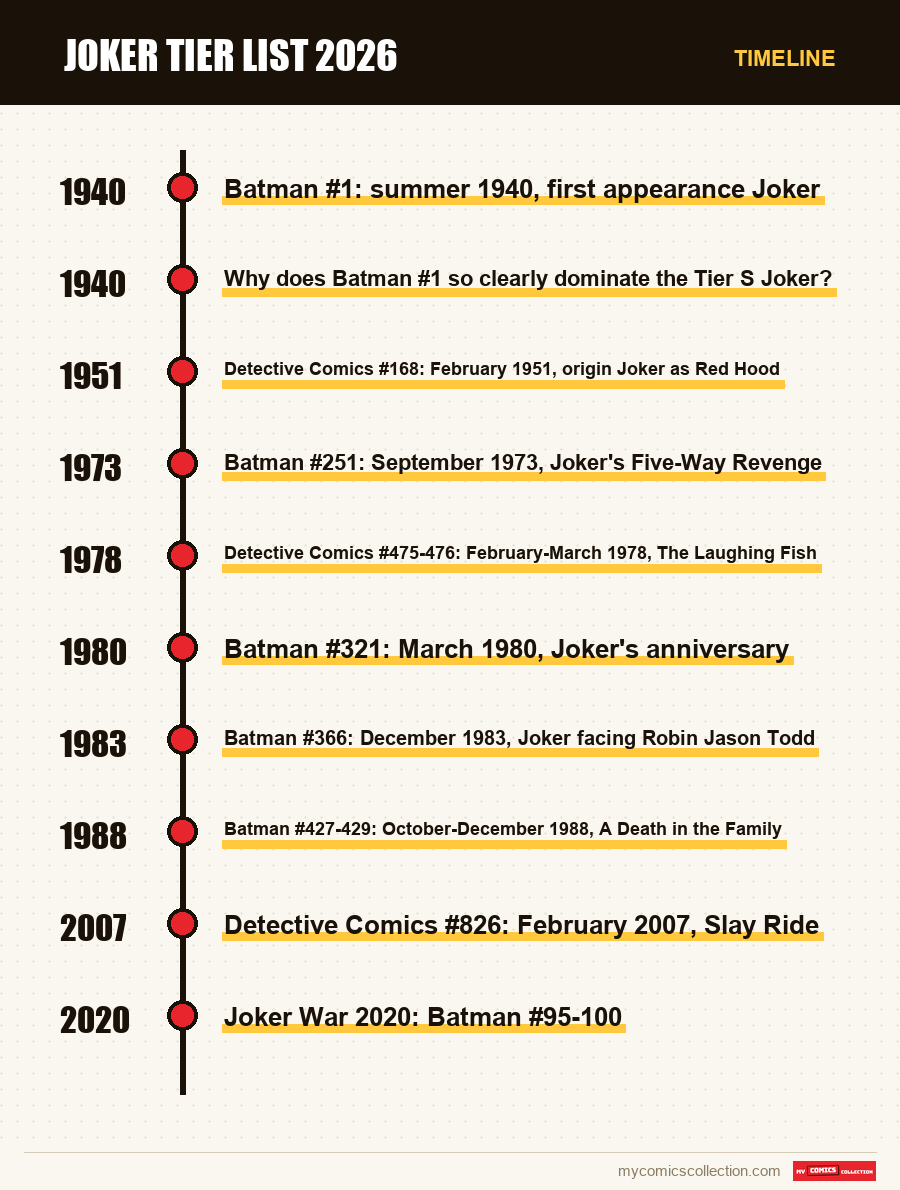 Timeline of Joker Tier List 2026 issues and series