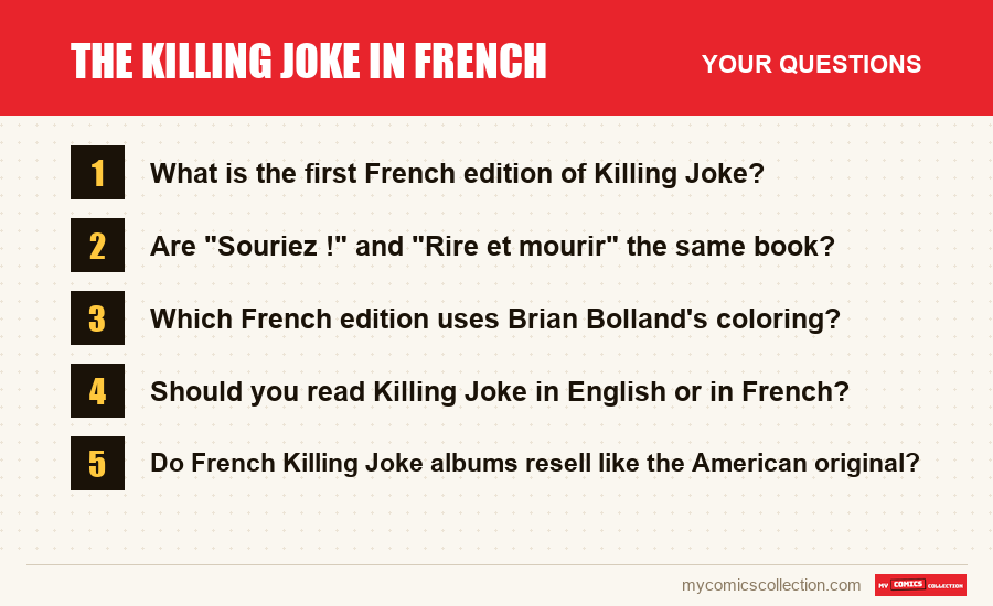 The frequently asked questions about The Killing Joke in French answered in this article