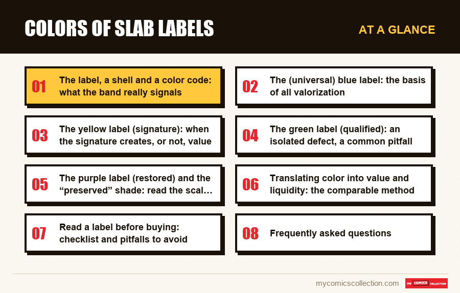 At a glance : Colors of slab labels