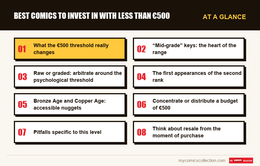 At a glance : Best comics to invest in with less than €500