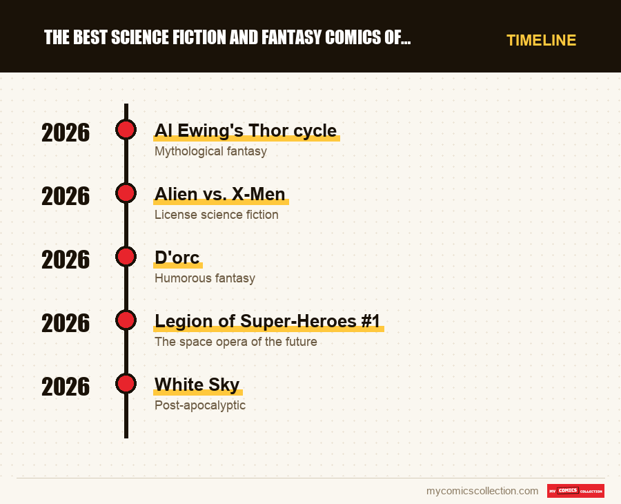 Timeline of The Best Science Fiction and Fantasy Comics of 2026 issues and series
